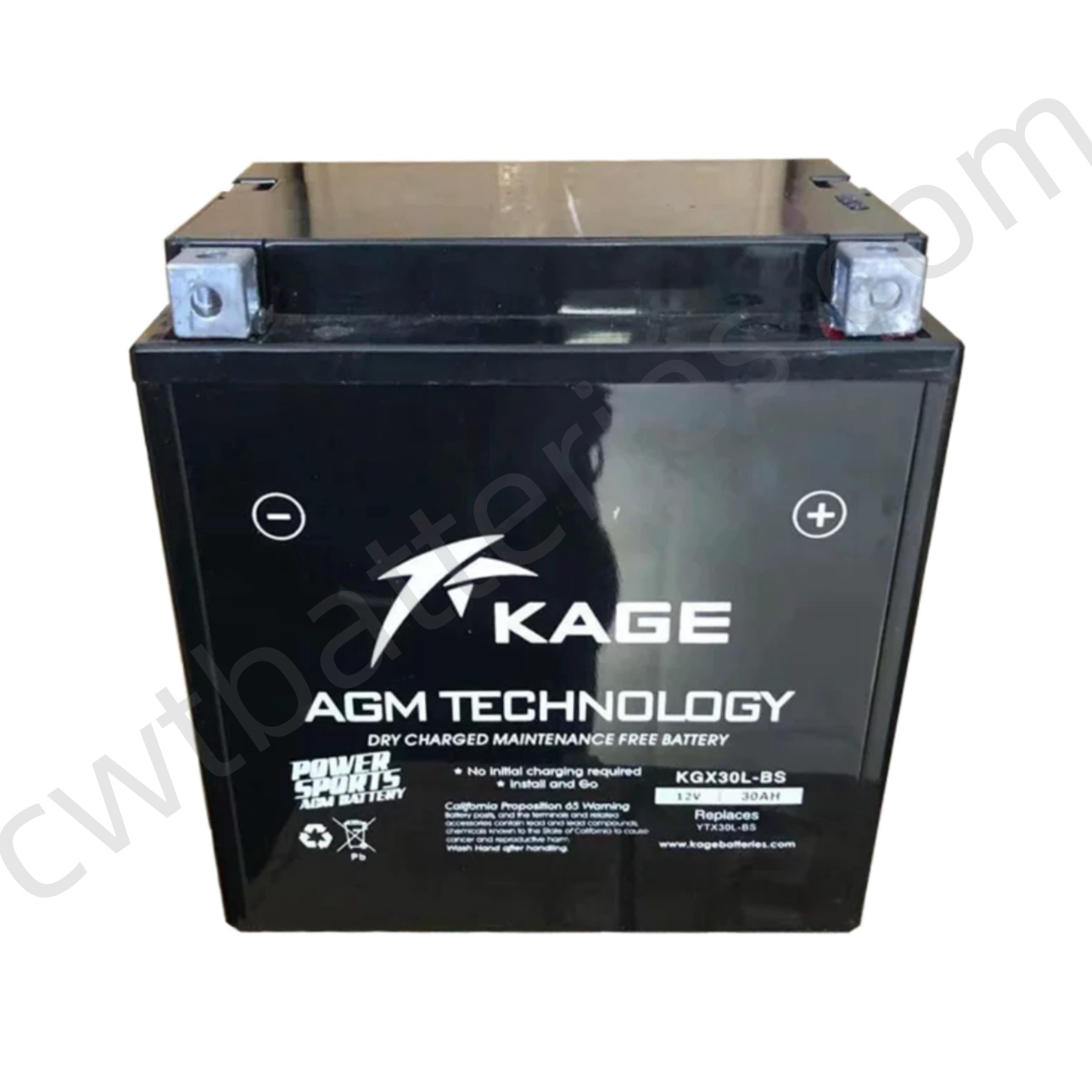 12V 30Ah Dry Charged 110CC Four Wheeler Battery KAGE KGX30L-BS for UTV