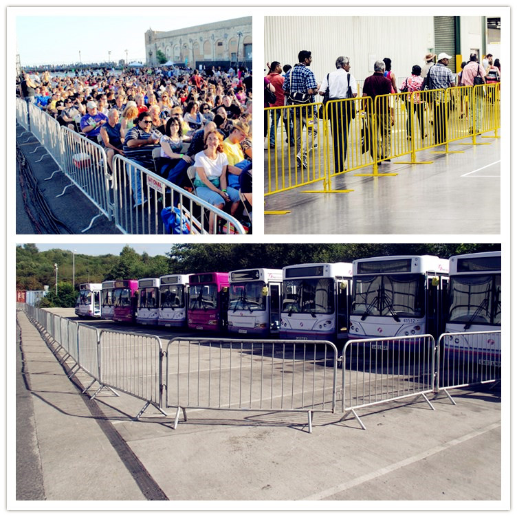 Galvanized interlocking temporary mobile movable portable metal steel crowd control fence panels