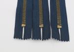 Garment Antique Brass 14 Inch Heavy Duty Metal Zippers Navy Tape For Coveralls