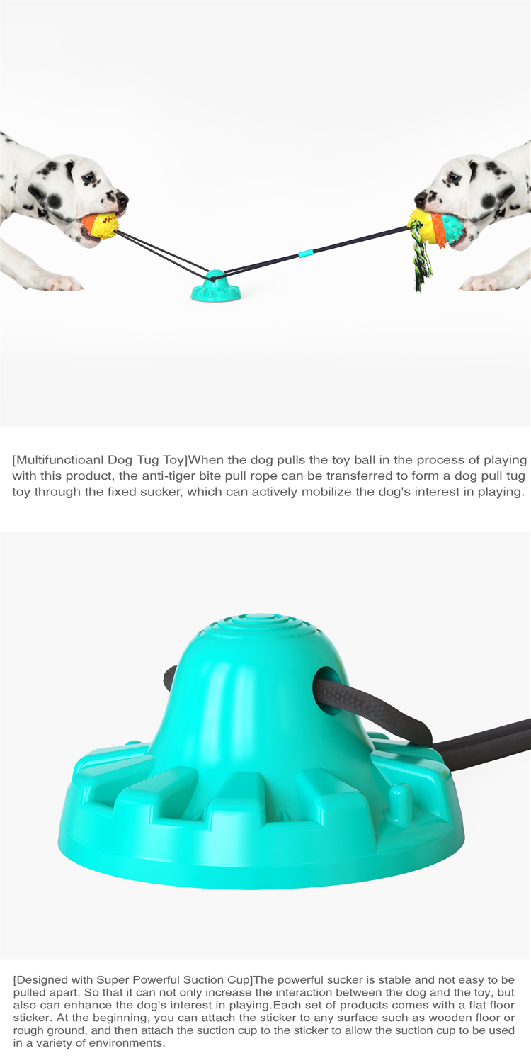 Powerful Double Sucker Dog Toy Molar Dog Supplies Bite Resistant Ball