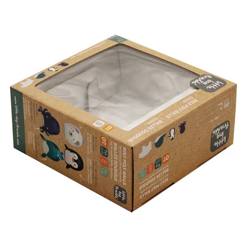 Customizable Children's Toy Folding Corrugated Paper Packaging Box Recycled Kraft Paper Transparent Window