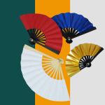 Chinese Hand Made Custom Print Kids Cute Bamboo Hand Fan Mini Portable