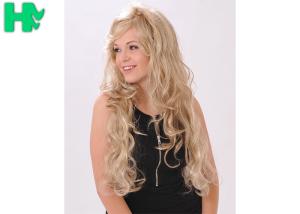 China 26 Inch Long Wave Noble Blond Synthetic Hair Cosplay Wig No Shedding No Tangle wholesale