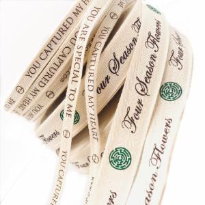 China 100% Natural Custom Printed Ribbon , Personalised Cotton Ribbon Eco - Friendly wholesale
