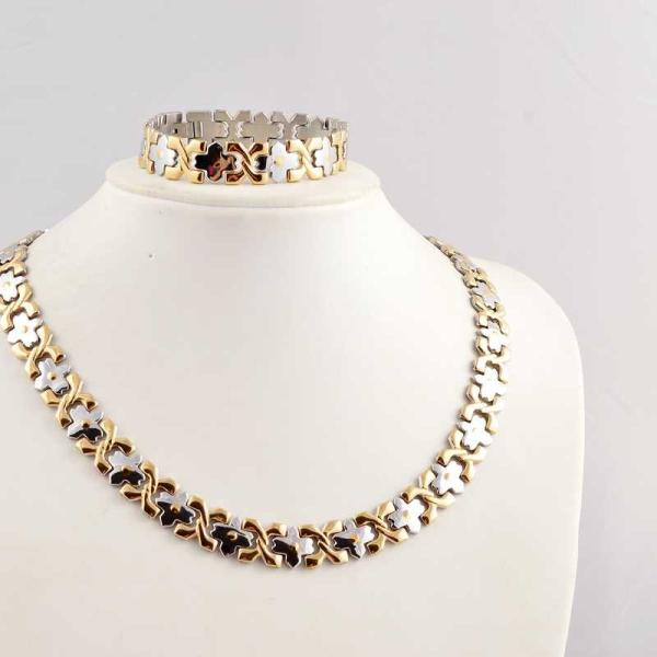 US Europe Fashion 316L Stainless Steel Bracelet With Matched Necklace Jewelry