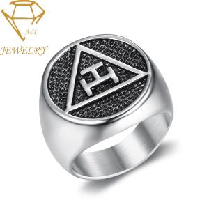 China Freemanson Prong Embossed Masonic Signet Ring wholesale