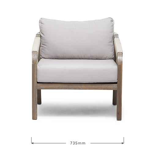 Rope Weave Sofa Patio Set AJUNION Teak Wood Frame Outdoor Furniture for Beach Gardens