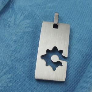 China 316L Stainless Steel Rectangle Square Shaped Necklace Pendant LPS0137 wholesale