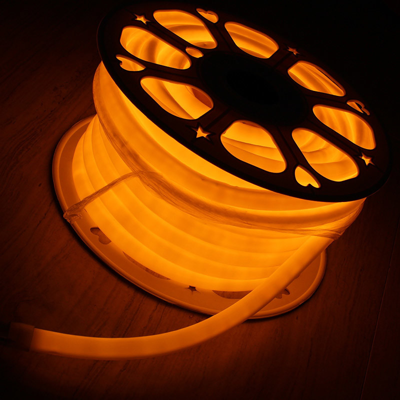 DC12V slim round PVC tube neon light 16mm 360 degree orange led neon flex SMD2835