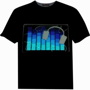 China 100% cotton sound activated el flashing t-shirt wholesale