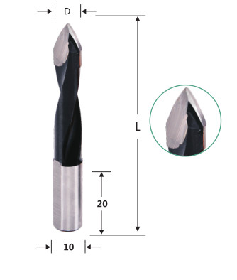 5mm Solid Carbide Tungsten Tip Drill Bits Set Spiral Flute For Wood Hole Drilling