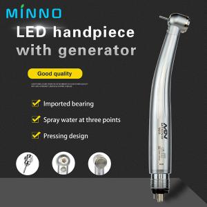 China 2 Hole Dental High Speed Handpiece 380000rpm Push Button Silver wholesale