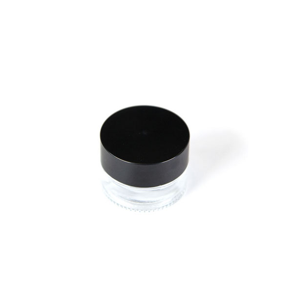 5 ML Black Round Glass Concentrate Containers With No Sharp Edges Child Proof