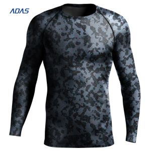 China Custom Fight Compression Mens Rash Guard Shirts Embroidery Breathable on sale