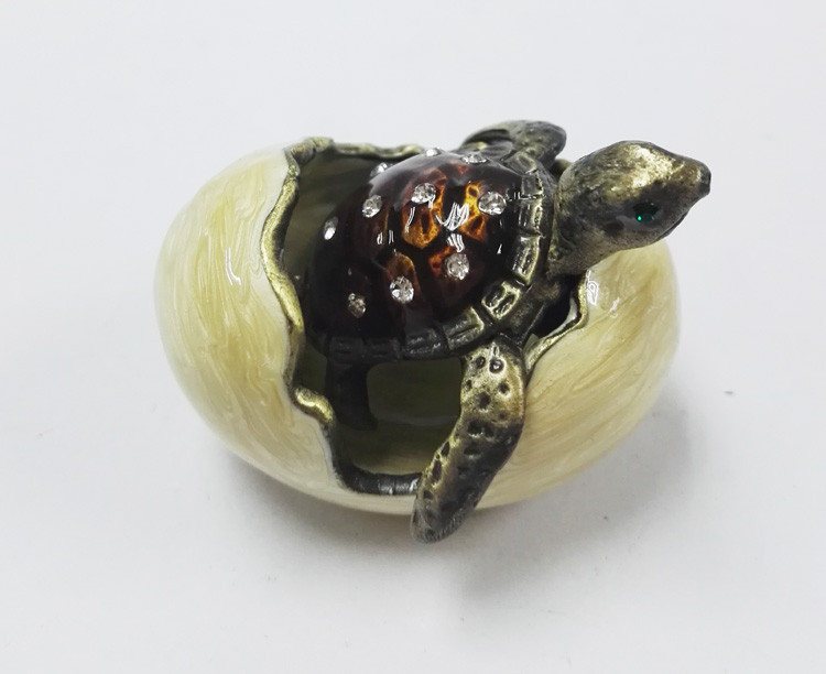 Home Decorative Metal Craft Dragon Turtle Trinket Box Jewelry Box