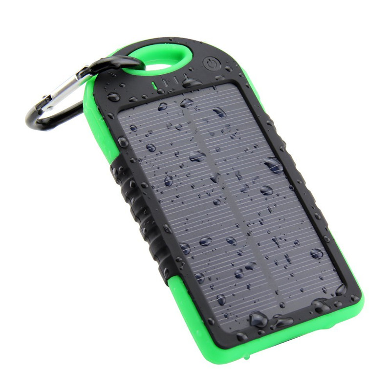 Travel Camping double usb solar mobile phone battery charger 5000mAh