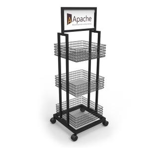 China Demountable Water Bottle Display Rack Beverage Display Stand With Casters wholesale