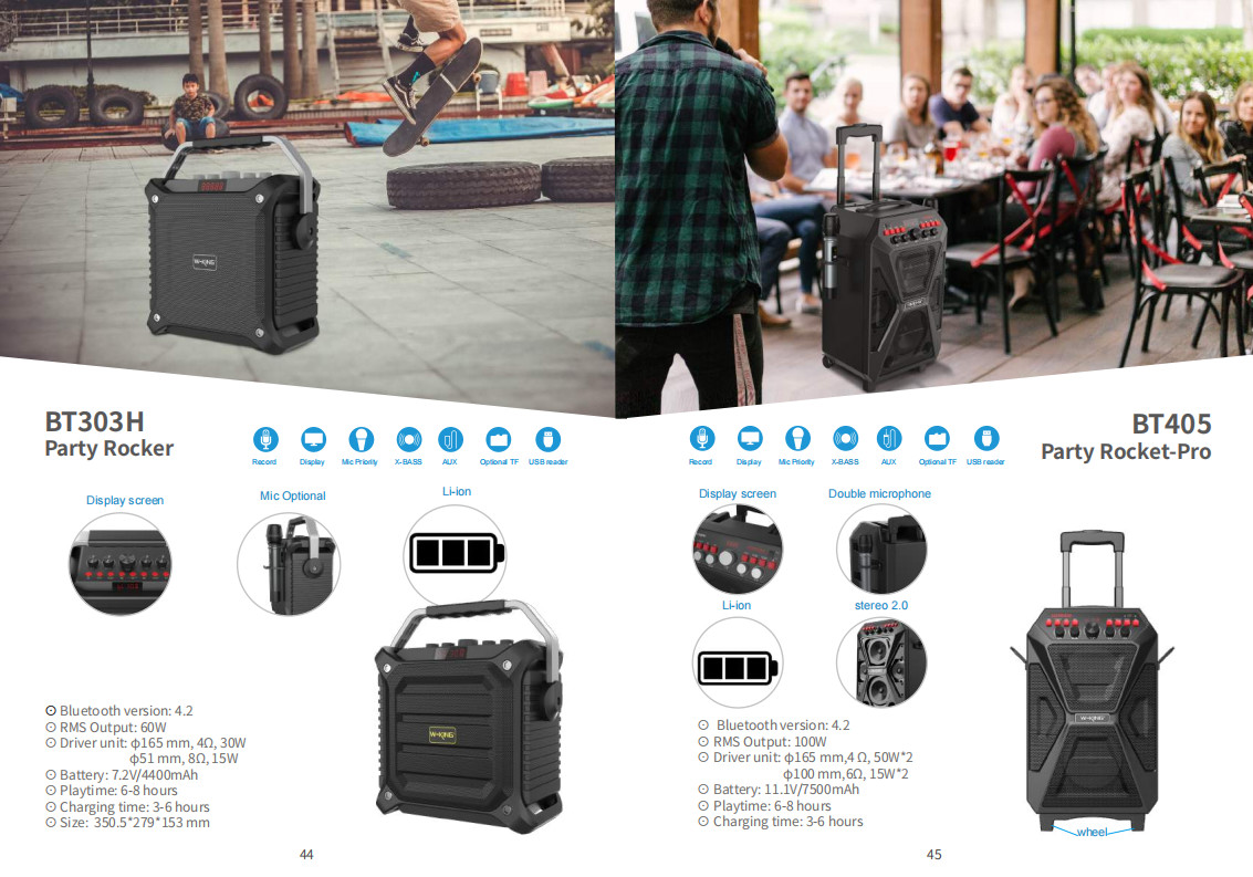 60W Waterproof IPX5 Bluetooth Wireless Speaker with TWS, DSP, TF Card, Equalizer & Subwoofer