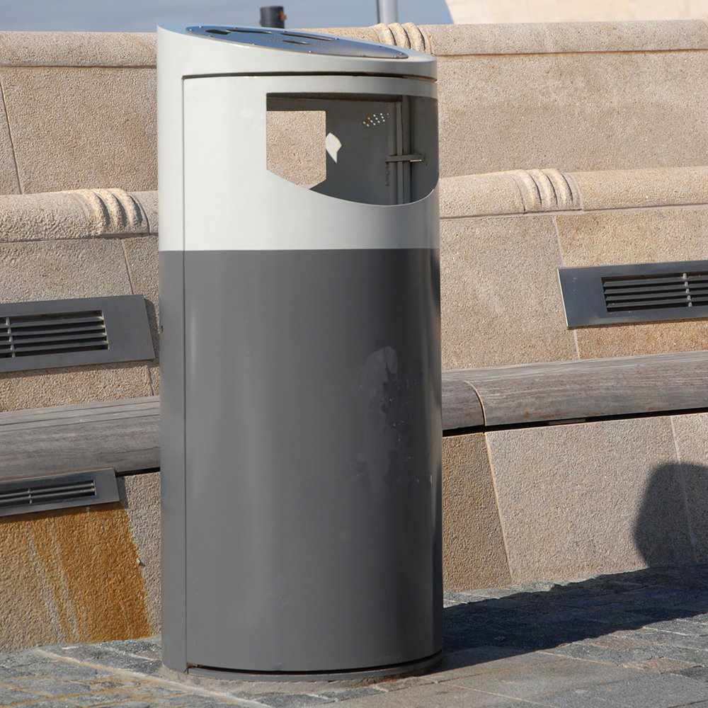 Outdoor Public Steel Garbage Can Park Street Metal Recycling Waste Trash Bin