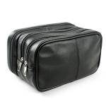 Genuine Leather Toiletry Bag Grooming Shaving Accessory Dopp Kit Portable Travel