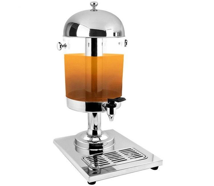 3-Head Beverage Dispenser 3 x 8.0Ltr Polycarbonate Container Stainless Steel Domed Lid Drip Free Spout