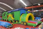 Train Style Inflatable Sports Games , Outdoor Blow Up Obstacle Course