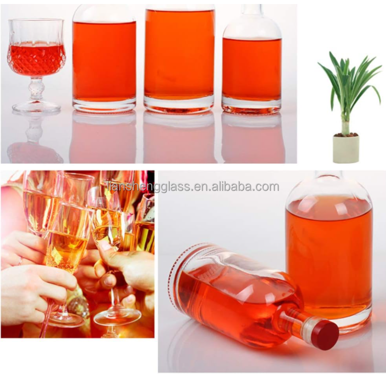 Hot Stamping Luxury Glass Wine Bottle 375 ml 500 ml 700 ml for Refillable Vodka