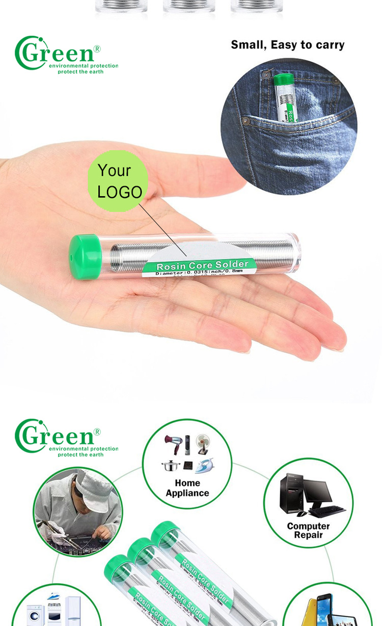 RCS6460 Soldering Wire Material , Tin Solder Wire 0.8mm Rosin Core 8-25g 60% Sn 40% Pb