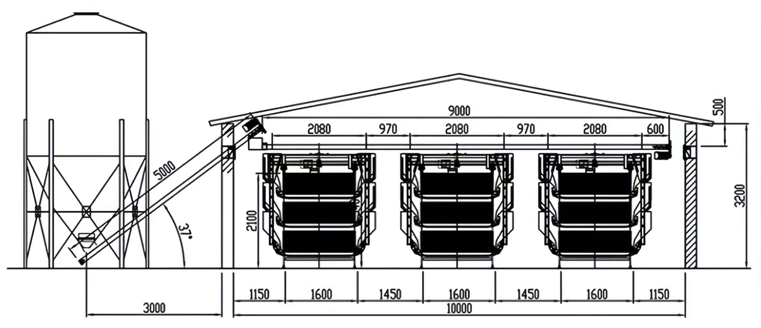 Automatic Poultry Farm Chicken House Feeding Line A Type Layer Chicken Cage Equipment