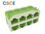 Tab Up Down Female 8P8C Stacked RJ45 Connectors