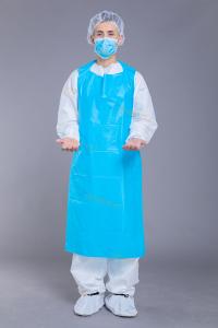 China Anti Fouling 25g 35g CPE Isolation Gown With Straight Pendulum wholesale