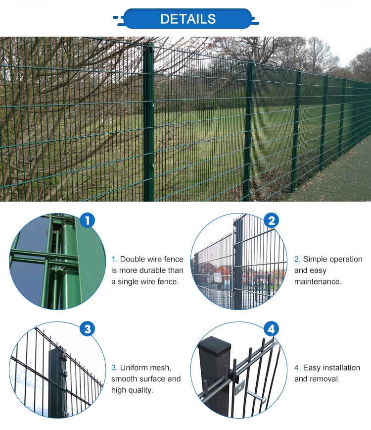 Vandal Resistant 868/656 Twin Bar Fencing Powder Coated Welded Wire Panels