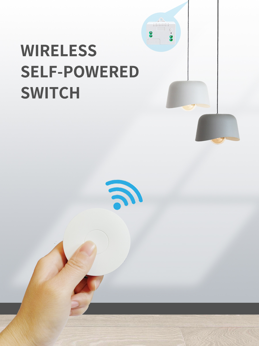 RF433Mhz Self Powered Waterproof Remote Controller Switch Wall Light Switch