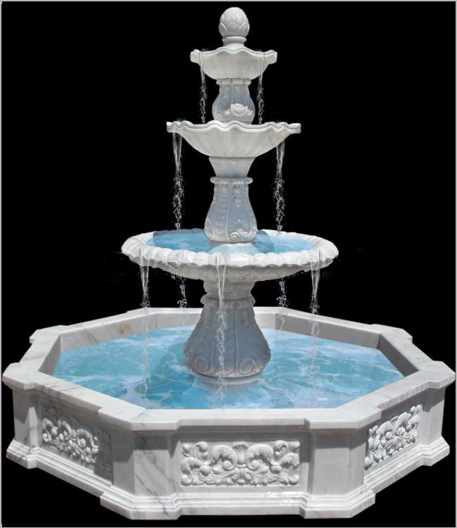 Angel With Wings Statue Marble Stone Water Fountain