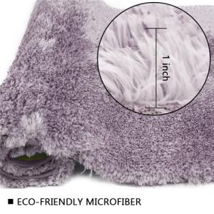 China Tufted Shaggy Latex Backed Bath Mats Purple Toilet Mat wholesale