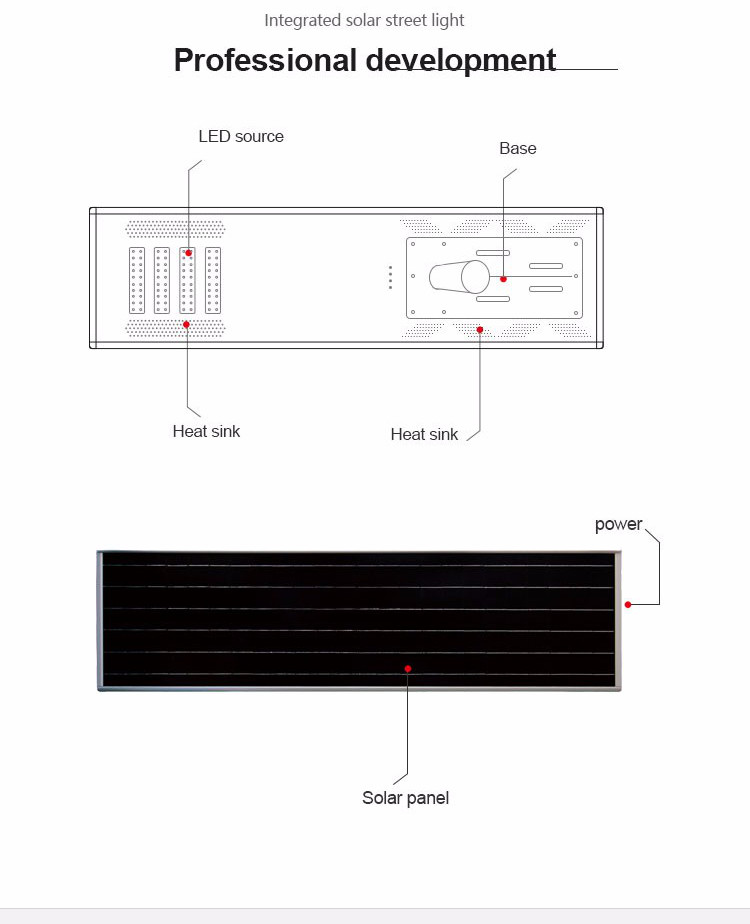 High quality ip65 outdoor Waterproof Aluminum 80w outdoor Led solar Street Light