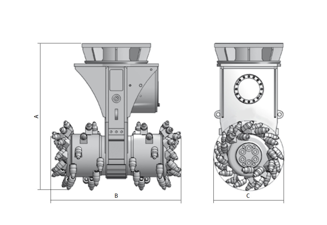 42CrMo Excavator Rotary Drum Cutter 360 Degree Drum Cutters