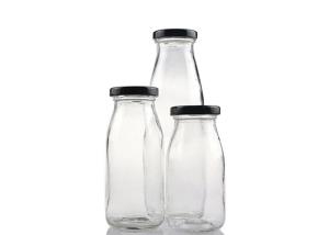 China 200ml 250ml 350ml Glass Juice Bottles , Unique Glass Drinking Bottles wholesale