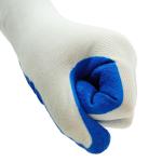 Blue Crinkled Latex Nylon Work Gloves Breathable Abrasion Resistant