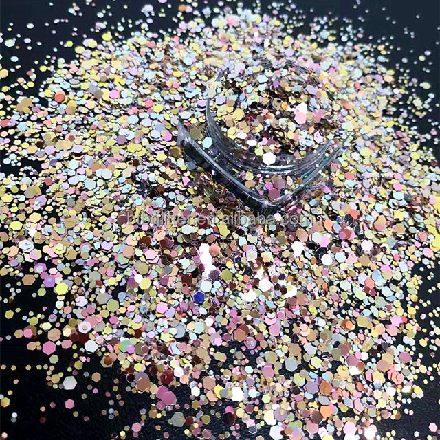 Die Cutting Printing Change Color Chunky Glitter for Makeup Body Hair Nail Art Craft Resin Bulk Custom Color Shifting