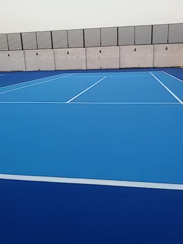 Silicon PU Acrylic Paint Basketball Court Outdoor Tennis Court Installation