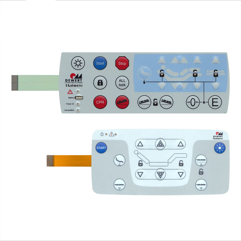 Flexible FPC Capacitive Membrane Switch Graphic Overlay Embedded LED