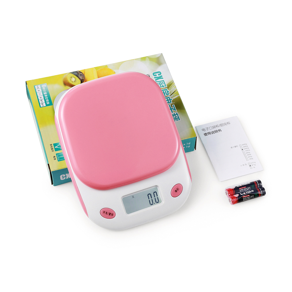 3kg/0.1g Mini Digital Kitchen Scale with Lid ABS Plastic Smart Battery Food Balancing Machine