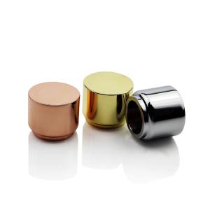 China New Fashion Cylinder Shaped Good Price High Grade Gold Silver Luxurious Aluminium Metal Perfume Bottle Cap wholesale