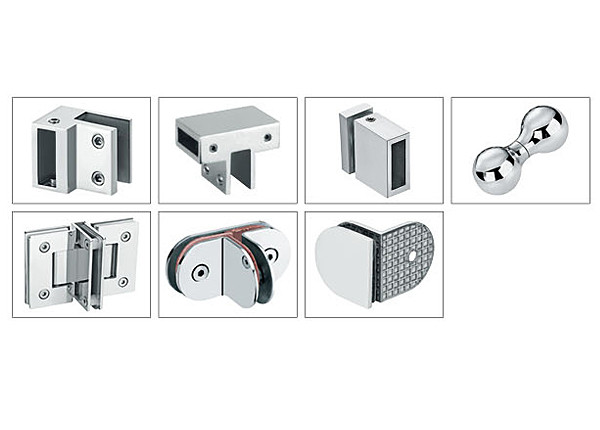 Mirror Bevel Edge Glass To Glass Door Hinges , Durable Glass Door Hinges