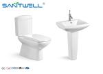 Commode Flushing Ceramic Toilet Comfort Height 710 * 390 * 765 Mm SWC921