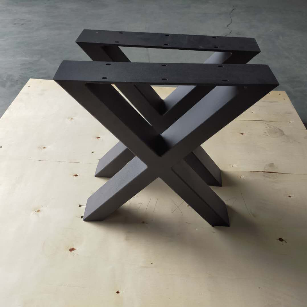 Furniture Base Part Metal Table Legs Sturdy Table Black Powder Coating