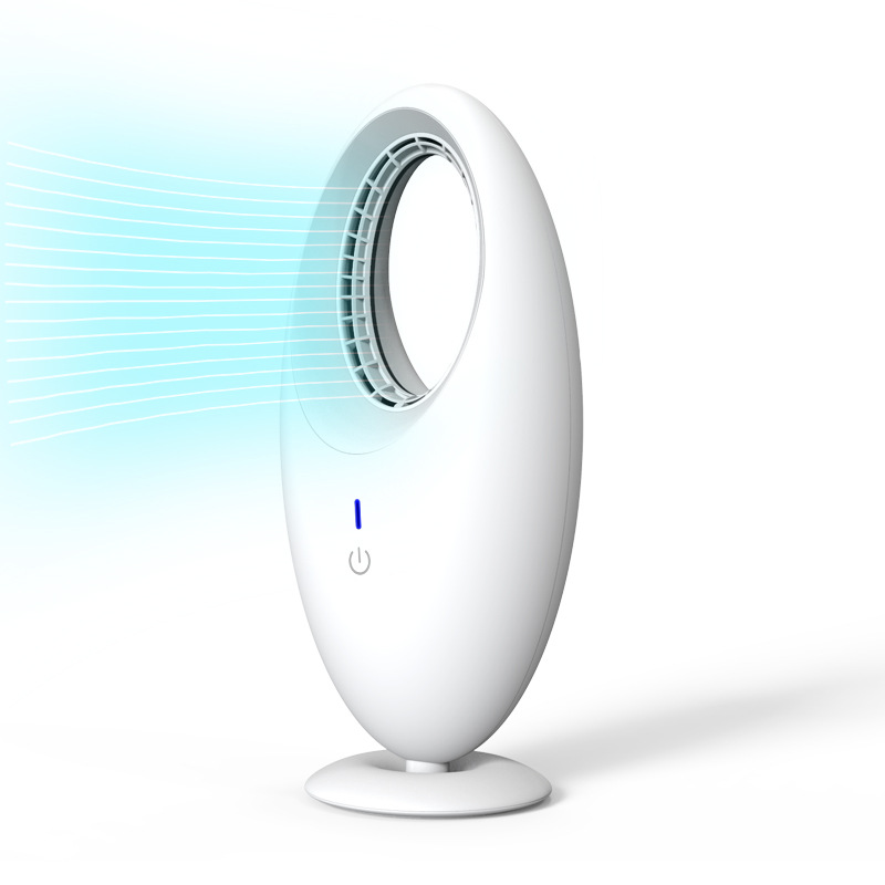 Portable Electric Desk Fan Rechargeable Mini USB Bladeless Table Fan ABS PC Tower Fan