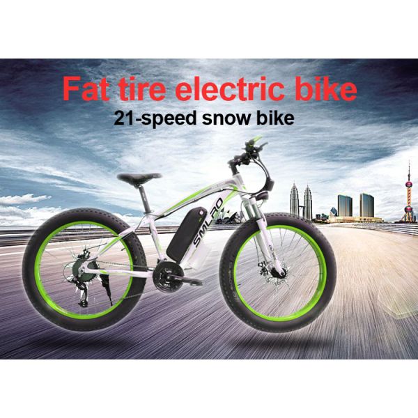 Red Color 500 watt 26 Inch Fat Tire Electric Bike with 21 Speed Choice