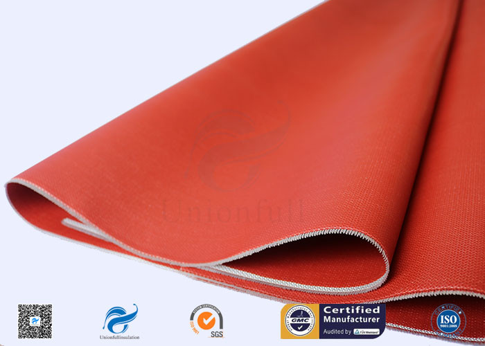 Red Silicone Coated Polyester Fabric Fire Barrier For Heat Resistant Insulation
